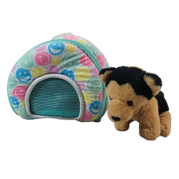 Justice For Girls Pet Shop Dog Teddy Carrier Zipper Toy German Shepherd 2PC Lot - Picture 1 of 16